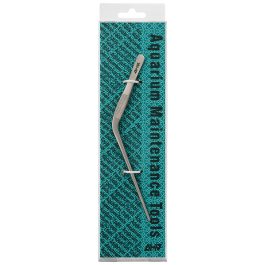 Center Curved Aquatic Tweezers<br>Silver