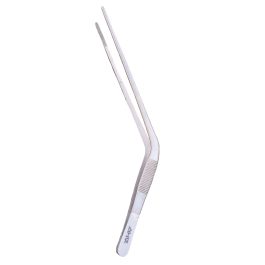 Center Curved Aquatic Tweezers<br>Silver