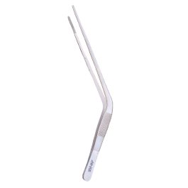 Center Curved Aquatic Tweezers<br>Silver